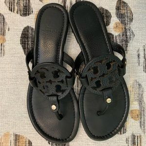 Black leather Tory Burch sandals